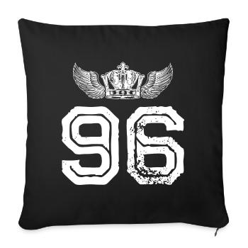 96 Couronne numérique - Housse de coussin décorative 45 x 45 cm - noir - Devant