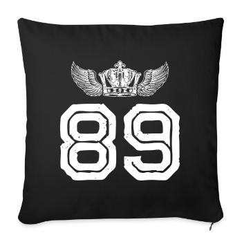 89 Number crown - Sofa pillowcase 17,3'' x 17,3'' (45 x 45 cm) - black - Front