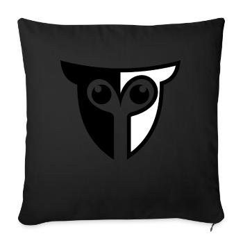owl owl owl - Sofa pillowcase 17,3'' x 17,3'' (45 x 45 cm) - black - Front