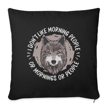 Wolf - Sofa pillowcase 17,3'' x 17,3'' (45 x 45 cm) - black - Front