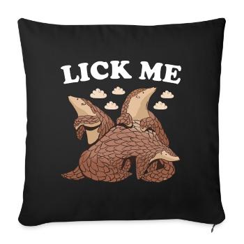 Lèche-moi Pangolin - Housse de coussin décorative 45 x 45 cm - noir - Devant