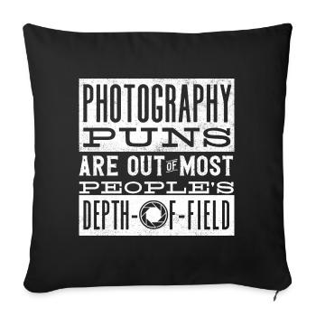 Photographer Photography Camera Pun - Sofakissenbezug 45 x 45 cm - Schwarz - Vorne
