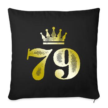 79 Number Crown Gold - Sofa pillowcase 17,3'' x 17,3'' (45 x 45 cm) - black - Front