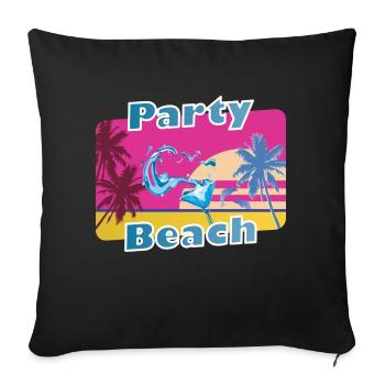 Cooles Party Shirt Sommer Strand Urlaub Geschenk - Sofakissenbezug 45 x 45 cm - Schwarz - Vorne