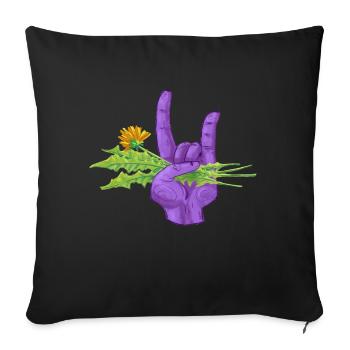 Off to the garden - Sofa pillowcase 17,3'' x 17,3'' (45 x 45 cm) - black - Front