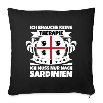 Sardinien Flagge Sardische Fahne Keine Therapie - Sofakissenbezug 45 x 45 cm - Schwarz - Vorne