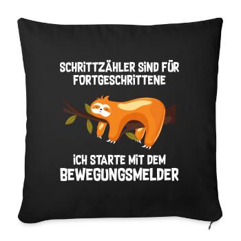 Schrittzähler Sind Für Fortgeschrittene Faultier - Sofakissenbezug 45 x 45 cm - Schwarz - Vorne