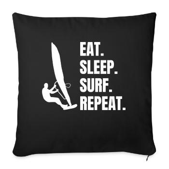 Surfer Surf Surfboard Moniteur de surf Surf - Housse de coussin décorative 45 x 45 cm - noir - Devant