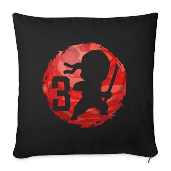 Ninja 3. Geburtstag Junge 3 Jahre alt Kinder - Sofakissenbezug 45 x 45 cm - Schwarz - Vorne