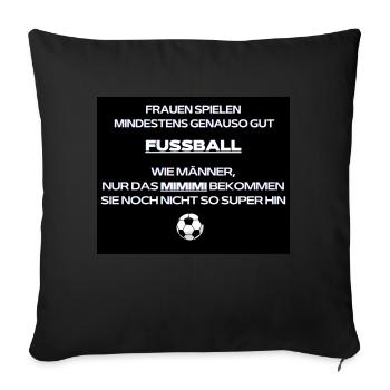 Frauenfußball - Sofakissenbezug 45 x 45 cm - Schwarz - Vorne