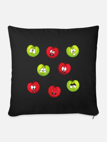 Äpfel - Sofakissenbezug 45 x 45 cm - Schwarz