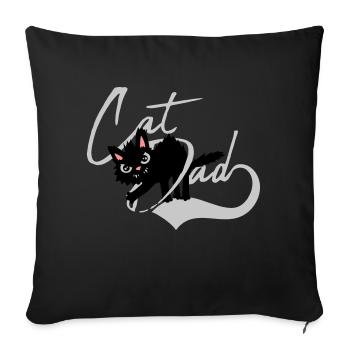 Cat Dad cool Design - Sofa pillowcase 17,3'' x 17,3'' (45 x 45 cm) - black - Front