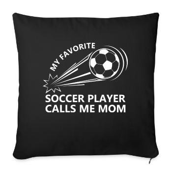 Football Mama blanc - Housse de coussin décorative 45 x 45 cm - noir - Devant