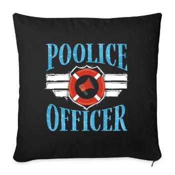 Pool Guy Cleaner Pool Service Agent de poolice - Housse de coussin décorative 45 x 45 cm - noir - Devant