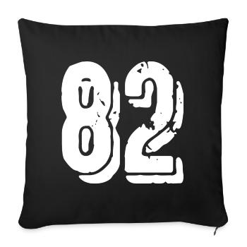 82 number jersey - Sofa pillowcase 17,3'' x 17,3'' (45 x 45 cm) - black - Front