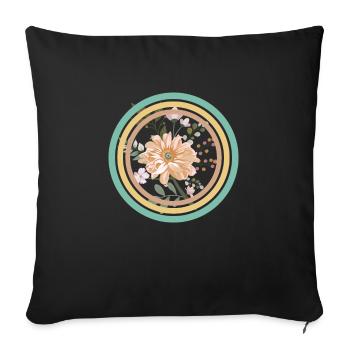 Flower ring - Sofa pillowcase 17,3'' x 17,3'' (45 x 45 cm) - black - Front