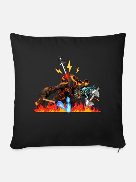 Hantelmonster - Sofakissenbezug 45 x 45 cm - Schwarz