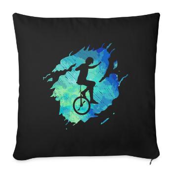 Monocycle monoroue vintage - Housse de coussin décorative 45 x 45 cm - noir - Devant