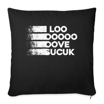 I Love Sucuk Turkish Sausage Garlic Delicious Food - Sofa pillowcase 17,3'' x 17,3'' (45 x 45 cm) - black - Front