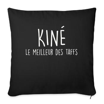 kiné le meilleur taffs / humour Kinésithérapeute - Housse de coussin décorative 45 x 45 cm - noir - Devant