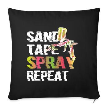 Varnisher - Sofa pillowcase 17,3'' x 17,3'' (45 x 45 cm) - black - Front