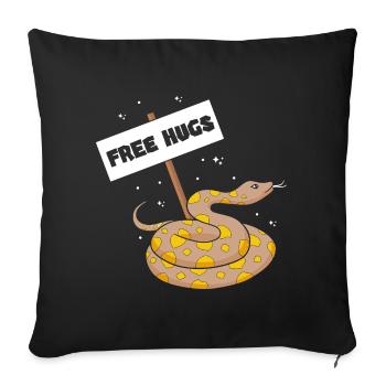 King python design pour les amateurs de serpents - Housse de coussin décorative 45 x 45 cm - noir - Devant