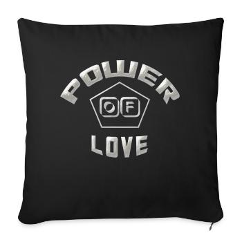 Power of love le pouvoir de l'amour - Housse de coussin décorative 45 x 45 cm - noir - Devant