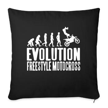 Funny Evolution Of Freestyle Motocross Rider - Sofakissenbezug 45 x 45 cm - Schwarz - Vorne