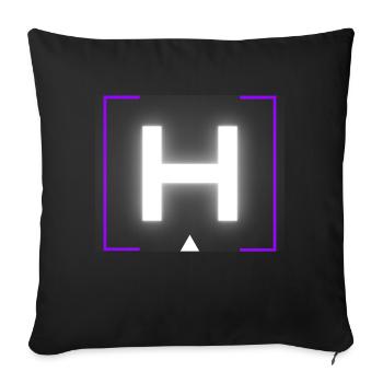 Letter "H" - Sofa pillowcase 17,3'' x 17,3'' (45 x 45 cm) - black - Front
