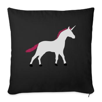 Unicorn Silhouette Outline Shadow - Sofa pillowcase 17,3'' x 17,3'' (45 x 45 cm) - black - Front