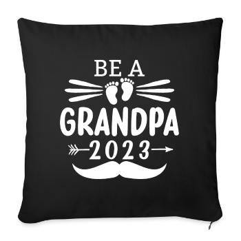 Expectant Grandpa 2023, 2023 I will be Grandpa, 2023 Grandpa - Sofa pillowcase 17,3'' x 17,3'' (45 x 45 cm) - black - Front
