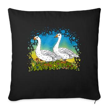 Geese - Sofa pillowcase 17,3'' x 17,3'' (45 x 45 cm) - black - Front