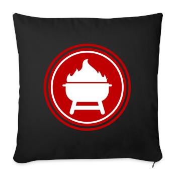 Grill icon - Sofa pillowcase 17,3'' x 17,3'' (45 x 45 cm) - black - Front