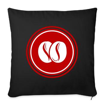 Coffee bean symbol - Sofa pillowcase 17,3'' x 17,3'' (45 x 45 cm) - black - Front