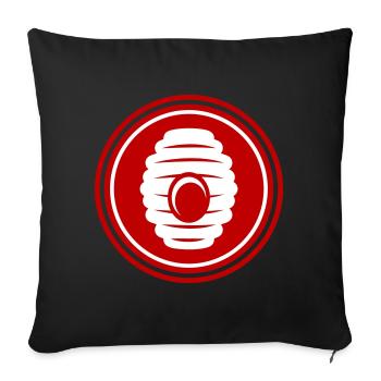 Abeille Icon miel - Housse de coussin décorative 45 x 45 cm - noir - Devant