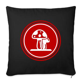 Symbole des champignons - Housse de coussin décorative 45 x 45 cm - noir - Devant