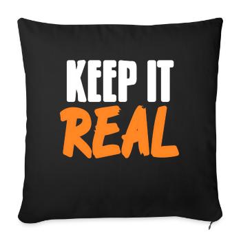 Keep It Real Cool Retro Hip Hop Designs T-Shirt - Sofakissenbezug 45 x 45 cm - Schwarz - Vorne