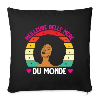 Meilleure belle mère monde vintage femme noire - Housse de coussin décorative 45 x 45 cm - noir - Devant