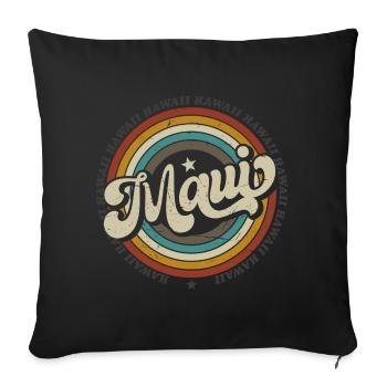 Maui Hawaii Surfing 70s Plage rétro vintage - Housse de coussin décorative 45 x 45 cm - noir - Devant