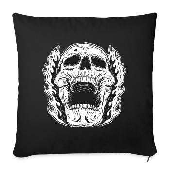 Skull Skull Horror Skeleton Halloween Metal - Sofa pillowcase 17,3'' x 17,3'' (45 x 45 cm) - black - Front