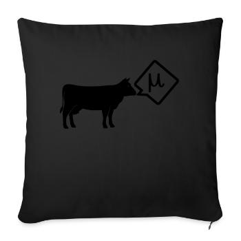 Scientific cow goes mu funny - Sofa pillowcase 17,3'' x 17,3'' (45 x 45 cm) - black - Front