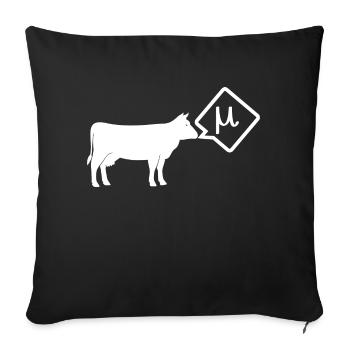 Scientific cow goes mu - Sofa pillowcase 17,3'' x 17,3'' (45 x 45 cm) - black - Front
