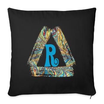e 201 r - Housse de coussin décorative 45 x 45 cm - noir - Devant