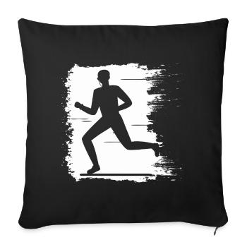 Jogging - Running Running Man Fitness - Housse de coussin décorative 45 x 45 cm - noir - Devant