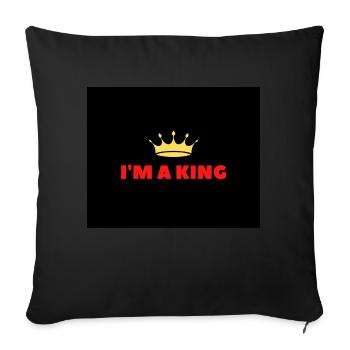 I am king - Sofa pillowcase 17,3'' x 17,3'' (45 x 45 cm) - black - Front