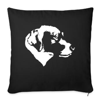 Einfarbiger Labrador Retriever im Profil - Sofakissenbezug 45 x 45 cm - Schwarz - Vorne