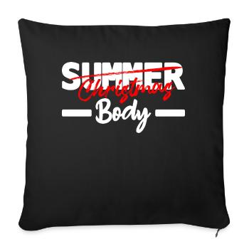 christmas body - humour noël - Housse de coussin décorative 45 x 45 cm - noir - Devant