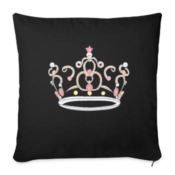Roi héritier Reine Empereur Majesté - Housse de coussin décorative 45 x 45 cm - noir - Devant