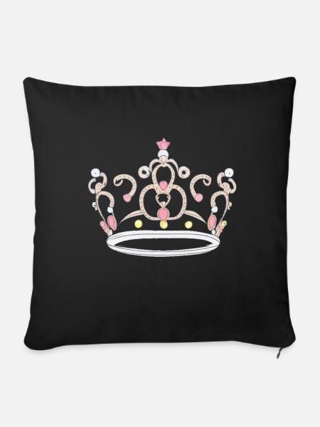 Krone König Königin Kaiser Majestät - Sofakissenbezug 45 x 45 cm - Schwarz