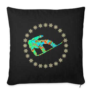 Snowboarder E 4 - Sofa pillowcase 17,3'' x 17,3'' (45 x 45 cm) - black - Front